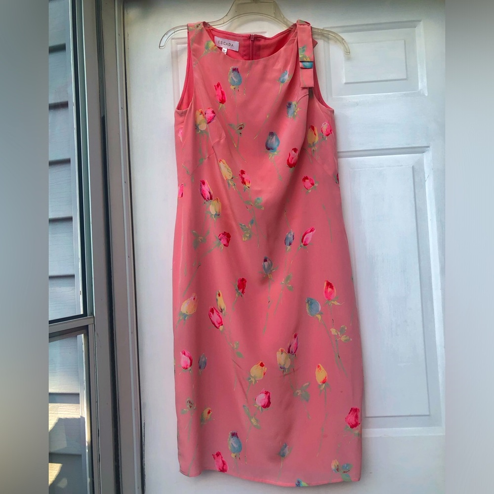 Escada Floral Silk Dress Size 38 (US Med)